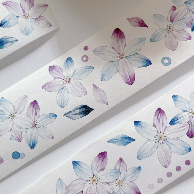 5cm*125cm Rainbow Orchid Washi/PET Tape featuring rain, and rainbow designs for journaling, scrapbooking and collage