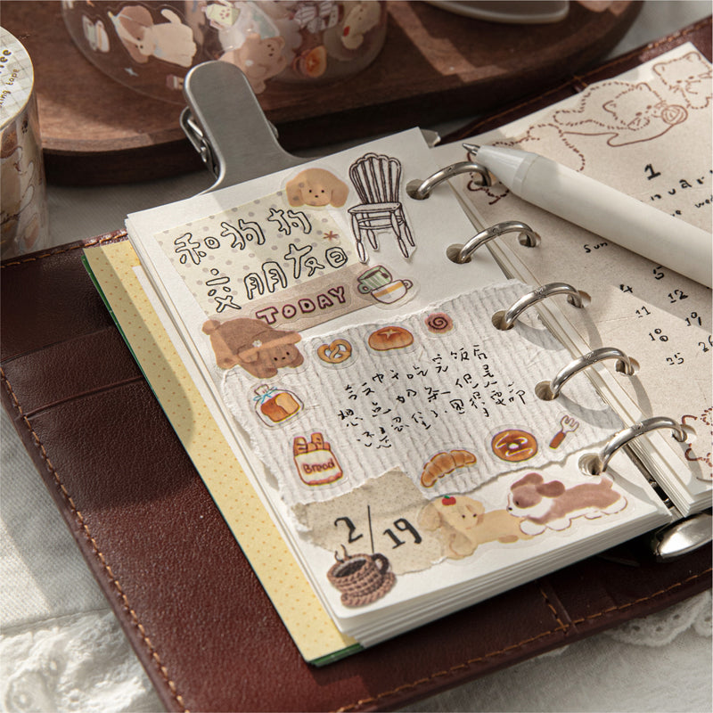 Kitten and puppy business series Die Cutting PET Tape for journaling, scrapbooking and collage
