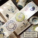 6cm*100cm Clock gears Shell Light Washi/PET Tape