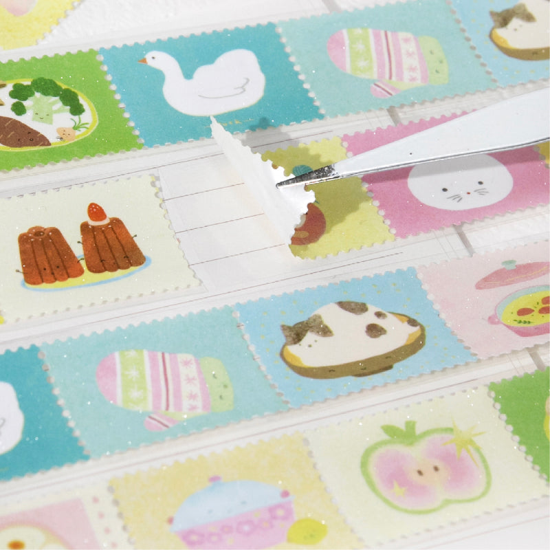 Tea Room Tour Series Die Cutting Flash Synthetic Paper Tape featuring tea designs for journaling, scrapbooking and collage
