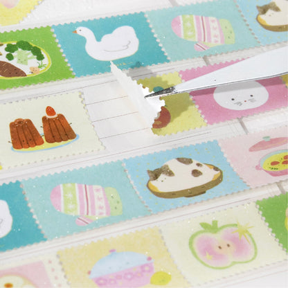 Tea Room Tour Series Die Cutting Flash Synthetic Paper Tape featuring tea designs for journaling, scrapbooking and collage