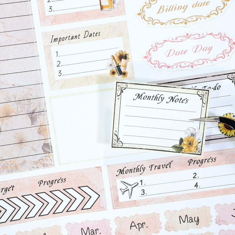 Retro Diary Sticker Book featuring retro, and book designs for journaling, scrapbooking and collage