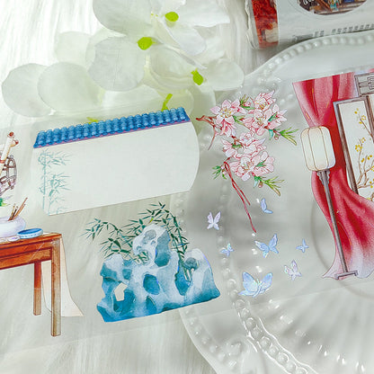Recognizing flowers Shell Light PET Tape featuring flower, and light designs for journaling, scrapbooking and collage