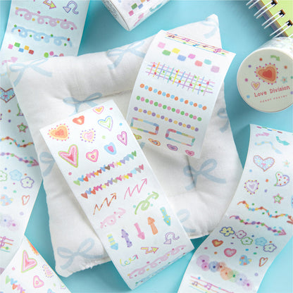 Colorful Mood Series Die Cutting Washi Tape featuring color designs for journaling, scrapbooking and collage