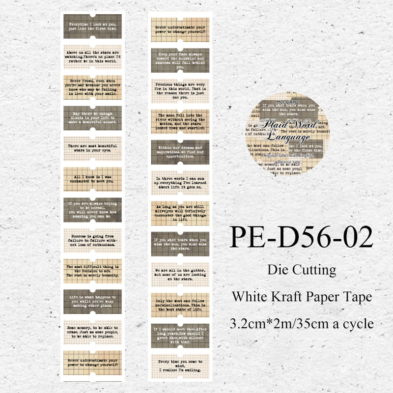 Label Element Series Die Cutting White Kraft Paper Tape