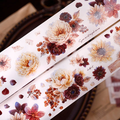 5.5cm*125cm Peony Flower Narrative Die Cutting Washi/PET/Shell Light Washi/PET Tape