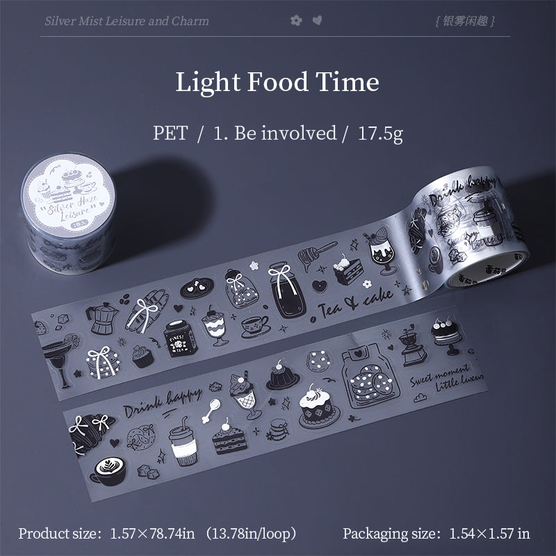 Silver Mist Leisure Series Die Cutting Silver Stamping Fog PET Tape