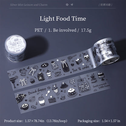 Silver Mist Leisure Series Die Cutting Silver Stamping Fog PET Tape
