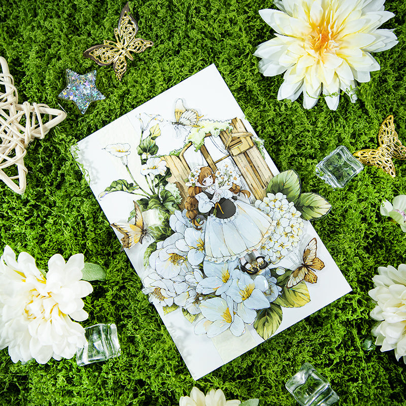 Small Garden Die Cutting Washi/Shell Light PET Tape featuring garden, and light designs for journaling, scrapbooking and collage