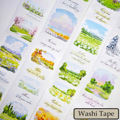 Whole Roll 4cm*5m Flower Ravine Cottage Die Cutting Washi/PET Tape