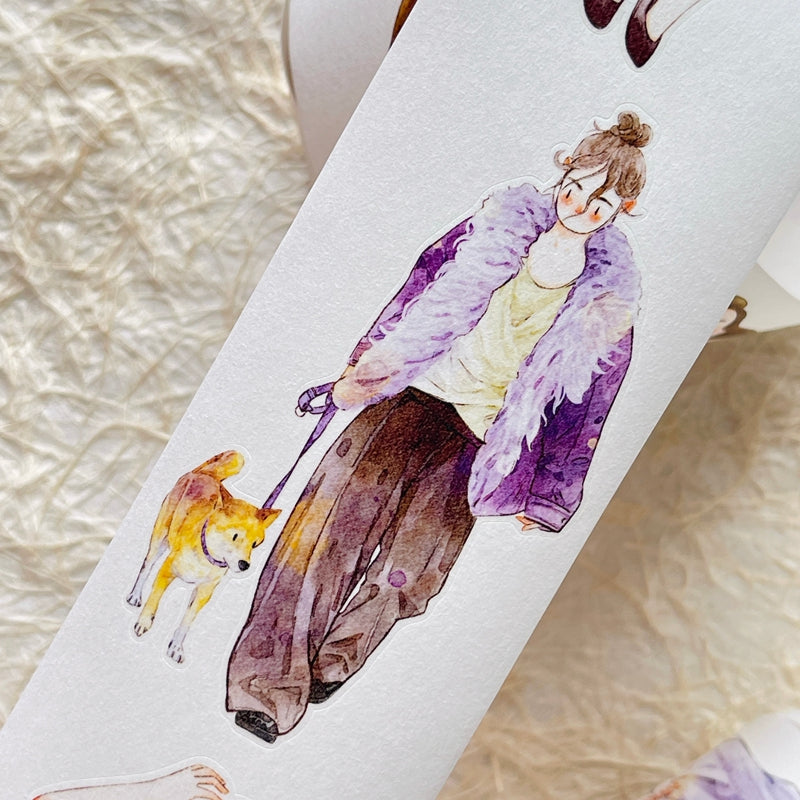 Whole Roll 5cm*10m Little purple Die Cutting Washi/PET/Fog PET Tape for journaling, scrapbooking and collage