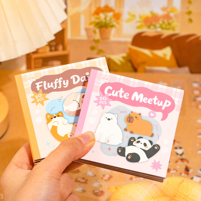 Furry Files Series Sticker Book featuring book designs for journaling, scrapbooking and collage
