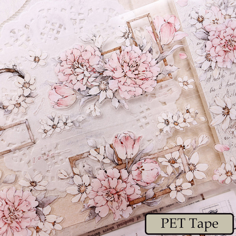 Fluffy flower petals Die-Cutting Washi Tape - Whole Roll 5.5cm×6m