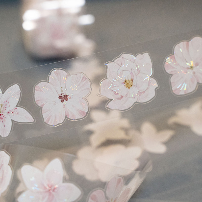 3.2cm*200cm Sunny Day Die Cutting Shell Light PET Tape featuring sun, and light designs for journaling, scrapbooking and collage
