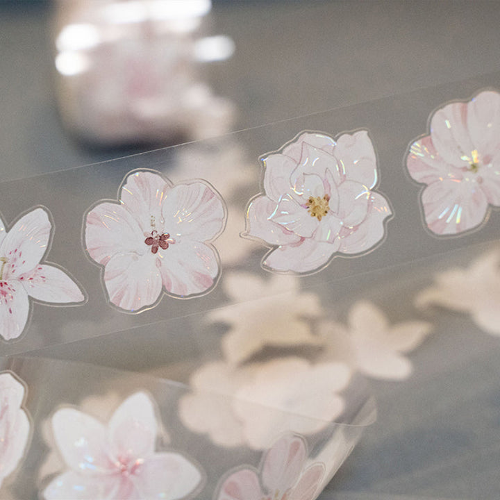 3.2cm*200cm Sunny Day Die Cutting Shell Light PET Tape featuring sun, and light designs for journaling, scrapbooking and collage