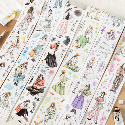 Painted Girl Series Die Cutting Synthetic Paper Tape