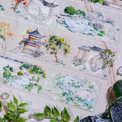 Whole Roll 5.5cm*5m Spring is in full bloom PET Tape featuring spring designs for journaling, scrapbooking and collage