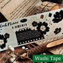 Whole Roll 5cm*5m Black White Flower Dream Die Cutting Washi/PET Tape