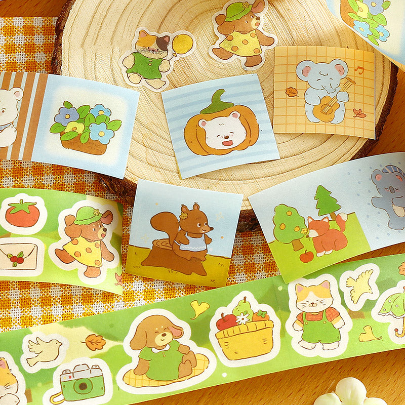 Forest Cute Friends Series Die Cutting Washi Tape