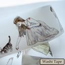 Whole Roll 5.5cm*5m Girls Thoughts Die Cutting Washi/PET/Fog PET Tape