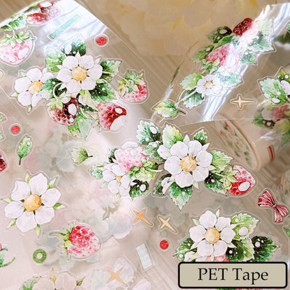 6cm*100cm Raspberry Flower Die Cutting Washi/PET Tape