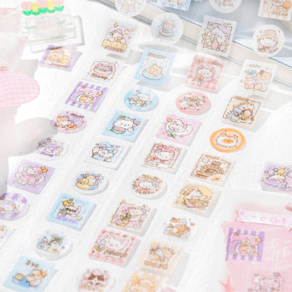 Heal Soft Cat Series Die Cutting Flash PET Tape featuring cat designs for journaling, scrapbooking and collage