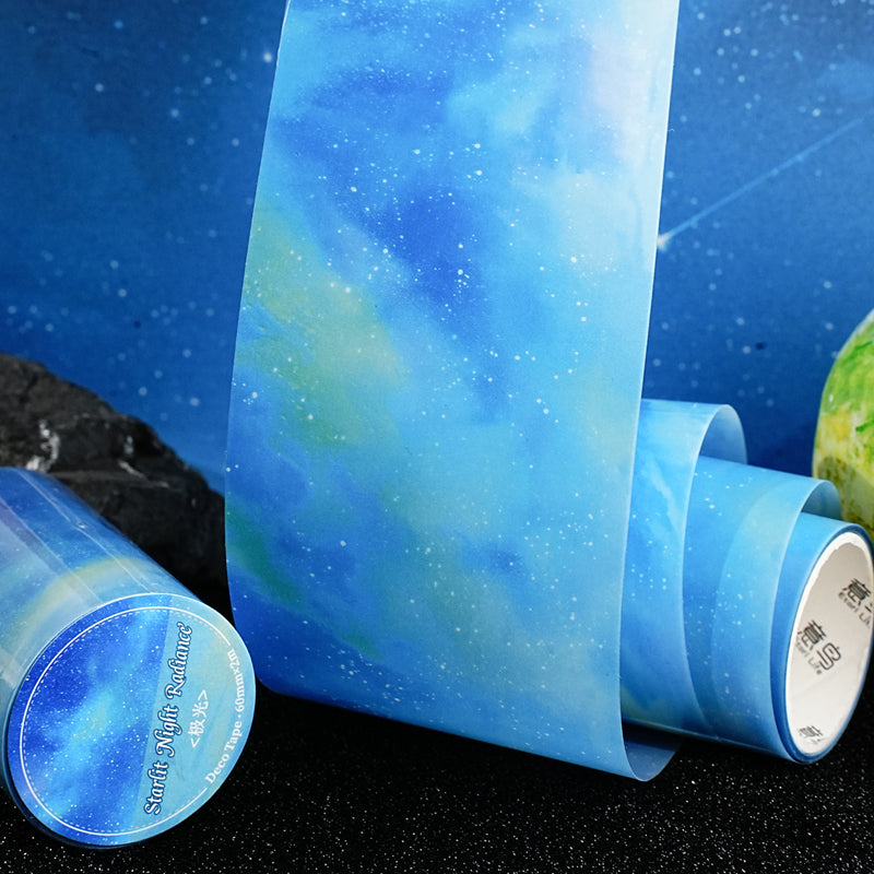 Night Island Starlight Series PET Tape featuring island, star, and light designs for journaling, scrapbooking and collage