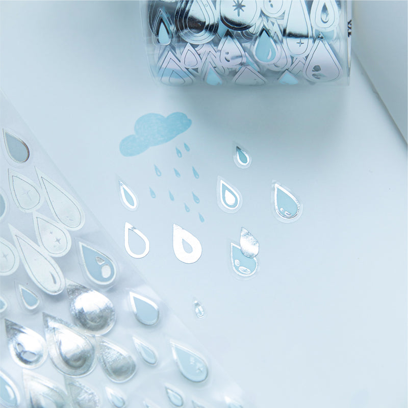 Rainy Season Series Die Cutting PET Tape featuring sea, and rain designs for journaling, scrapbooking and collage