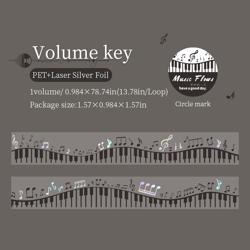 The Music Flow Series Laser Silver PET Tape
