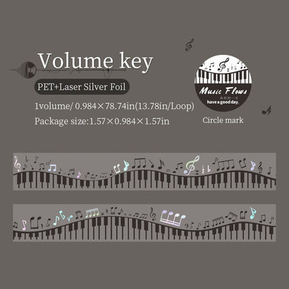 The Music Flow Series Laser Silver PET Tape