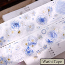 5.5cm*125cm Light Blue Flower Die Cutting Washi/PET/Shell Light Washi/PET Tape