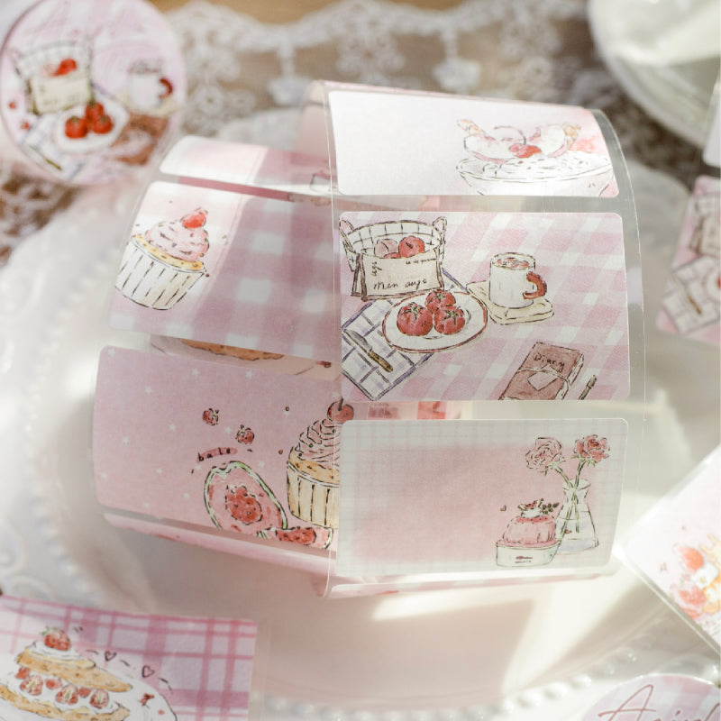 Young Girl Time Series Die Cutting White Kraft Paper Tape