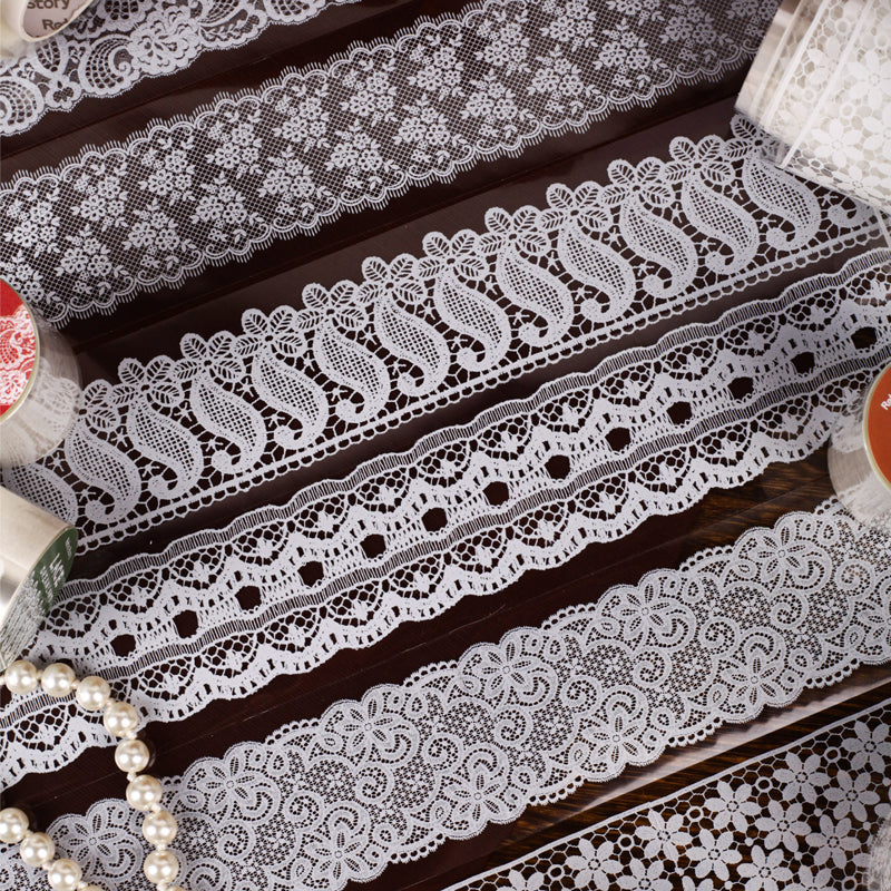Lace Dreamland Series PET Tape featuring dream, and lace designs for journaling, scrapbooking and collage