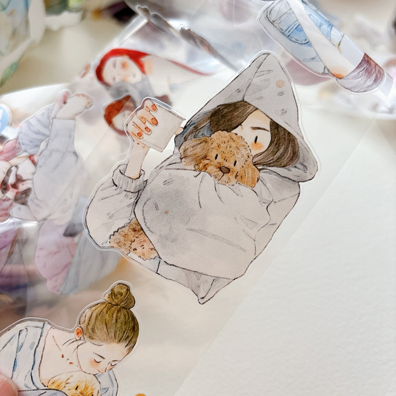 Whole Roll 6cm*10m Pet Companionship Die Cutting Washi/PET/Fog PET Tape