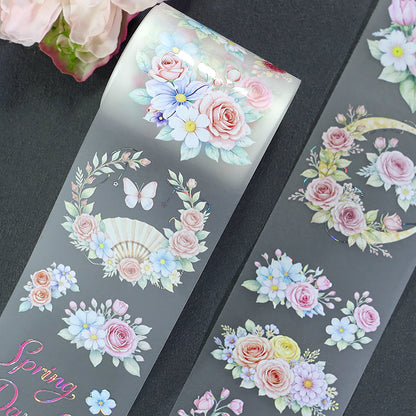 Flower Language Diary Shell Silver Fog PET Tape