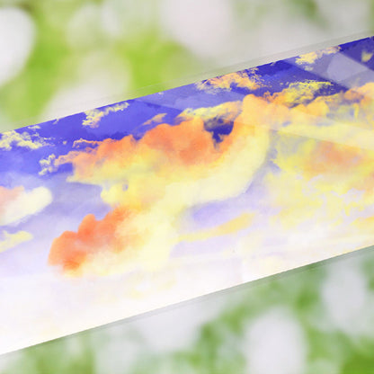 Whole Roll 6.3cm*5m Beautiful Sunglow White Ink PET Tape