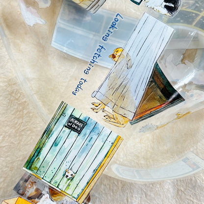 6cm*333cm Cuddly Dog Die Cutting Washi/PET/Fog PET Tape featuring dog designs for journaling, scrapbooking and collage