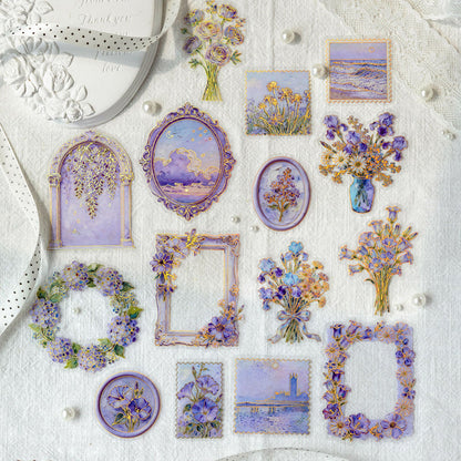 Oil Painting Floral Sentiment Series Sticker featuring floral designs for journaling, scrapbooking and collage