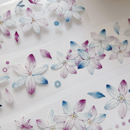 Whole Roll 5cm*5m Rainbow Orchid Washi/PET Tape featuring rain, and rainbow designs for journaling, scrapbooking and collage