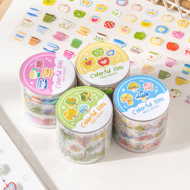 Colorful Little Things Series Die Cutting PET Tape featuring color designs for journaling, scrapbooking and collage