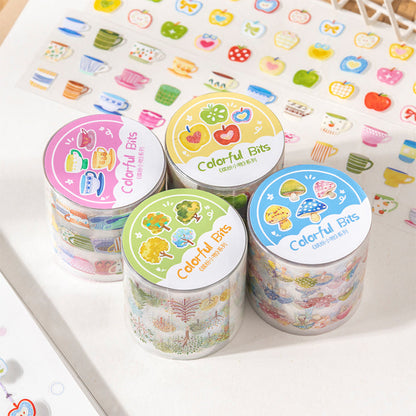 Colorful Little Things Series Die Cutting PET Tape featuring color designs for journaling, scrapbooking and collage