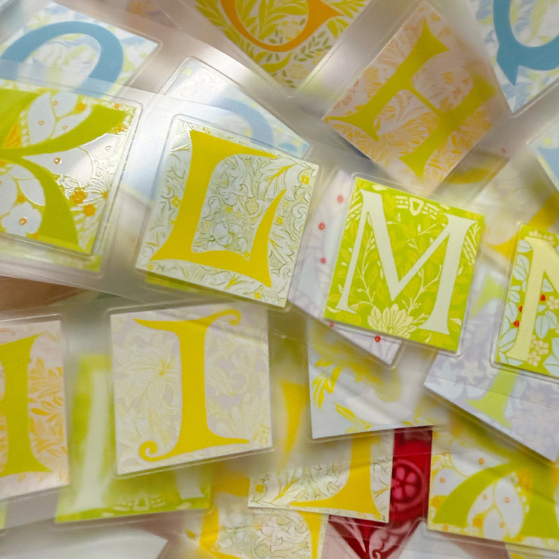 4cm*100cm Herbaceous Letters Die Cutting Washi/Fog PET/Flash Sand PET Tape