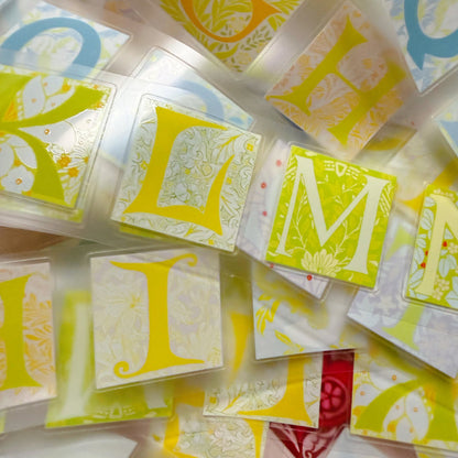 4cm*100cm Herbaceous Letters Die Cutting Washi/Fog PET/Flash Sand PET Tape