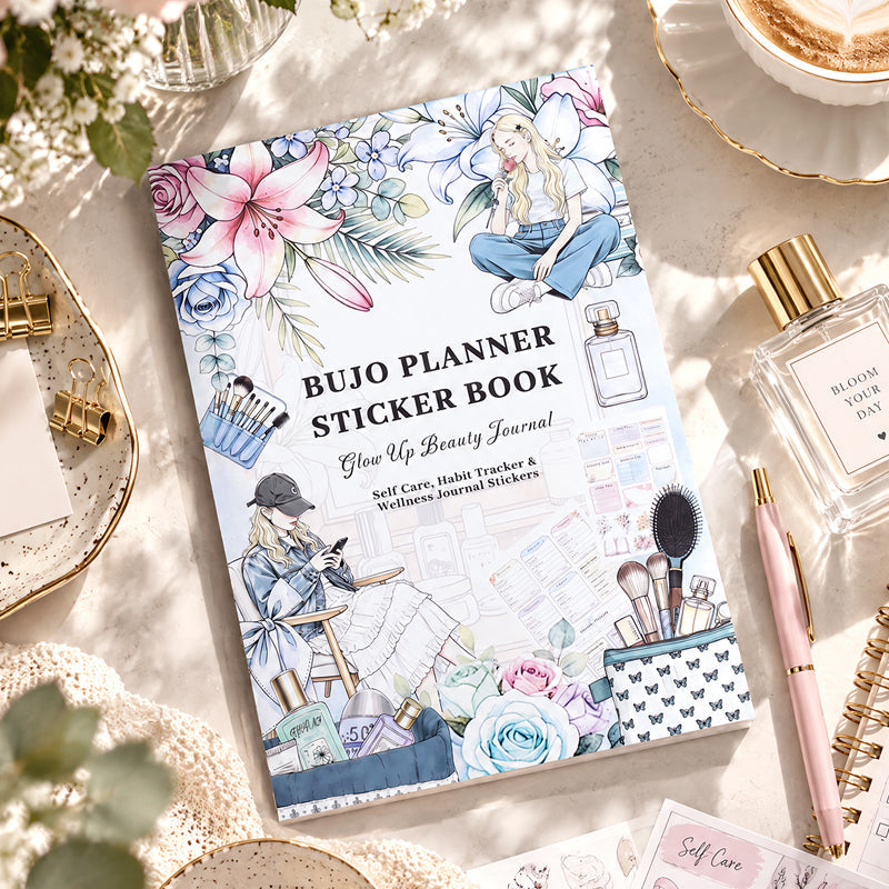 Beauty Diary Sticker Book featuring book designs for journaling, scrapbooking and collage