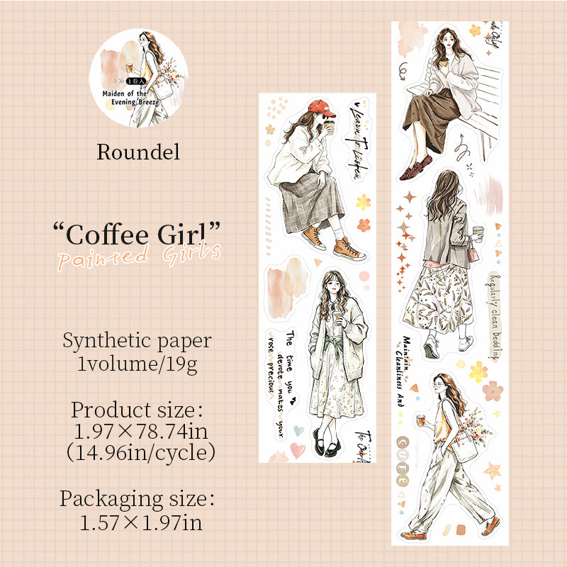 Painted Girl Series Die Cutting Synthetic Paper Tape
