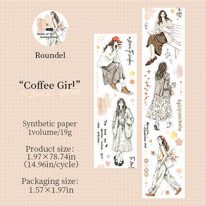 Painted Girl Series Die Cutting Synthetic Paper Tape