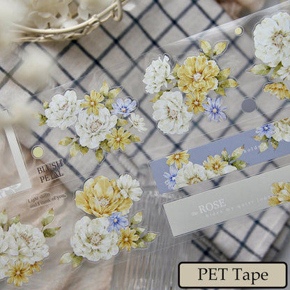 5.5cm*125cm Glamorous Rose Die Cutting Washi/PET Tape