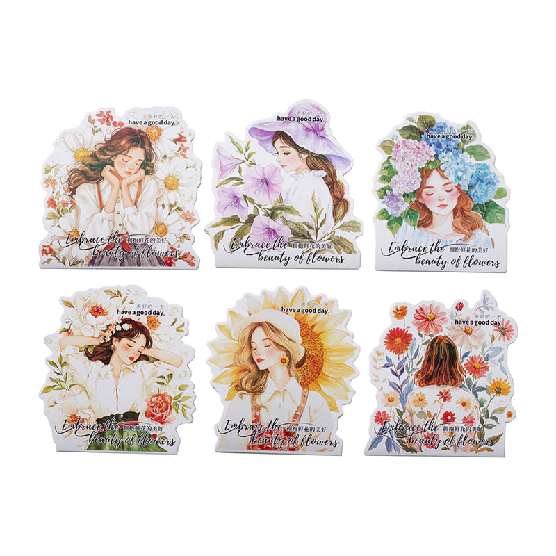 Embracing the beauty of flowers Sticker