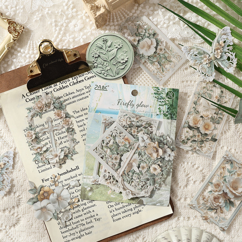 Carved Shadows Flowers Sticker