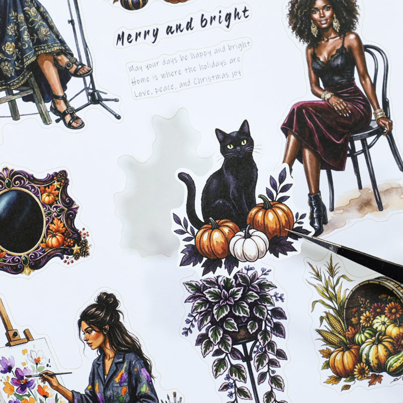 The Witch's Manor Sticker Book featuring book designs for journaling, scrapbooking and collage